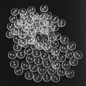 100 Pieces Clear Transparent Resin Round Buttons DIY Sewing Garment Accessories - Picture 1 of 7