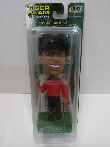 NIB TIGER SLAM PLAYMAKERS BOBBLE HEAD TIGER WOODS 2000 BRITISH OPEN CHAMP CARD Cover