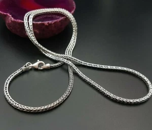 Oxidized Foxtail Chain Solid 925 Sterling Silver For Men And Women All Sizes - Bild 1 von 9