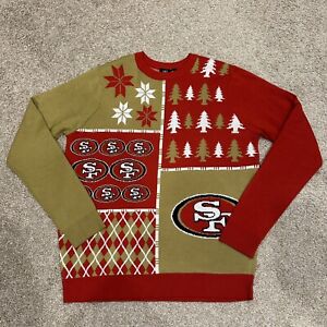NFL Team Apparel San Francisco 49ers XL Crew Neck Ugly Christmas Holiday Sweater