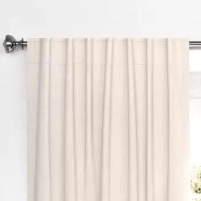 1 Pc 50x84  Blackout Velvet Window Curtain Panel Cream - Threshold  *Flaw* - Image 1 of 4