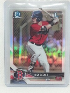 Nick Decker 2018 Bowman Draft Refractor 1st Chrome #BDC-124 - Boston Red Sox