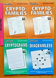 Lot of 4 Penny Press Selected Puzzles Crypto Families Diagramless Cryptograms Th - Picture 1 of 1