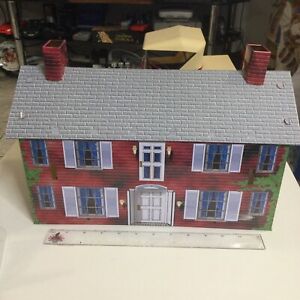 Vintage Marx Dollhouse Tin Litho 2 Story Doll House Only Parts Restore 14”x7”