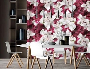 3D White Petals S4009 Wallpaper Mural Self-adhesive Removable Sticker Kids Pa - Picture 1 of 11