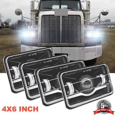 4 piezas para semirremolque Western Star 4900 4x6" faros LED proyector haz alto bajo Foto 1 de 4