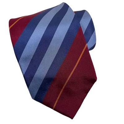 Corbata de seda azul rojo naranja de diseñador Burberry of London para hombre Foto 1 de 4