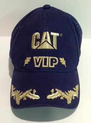 Boné CAT Caterpillar VIP corda bordado dourado marinho ajustável mercadoria licenciada - Imagem 1 de 4