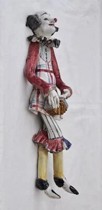 Severino Morlin Italien - großer Clown mit Ziehharmonika - Wandkeramik 40 cm - Bild 1 von 4