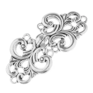 5 Pair Swirl Flower Cape Cloak Clasp Fasteners Hook&Eyes Clips Button Brooch Pin - Picture 1 of 49