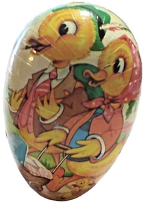 Nestler Papier Mache Osterei Ente Familie und Kinderwagen Westdeutschland Sammlerstück - Bild 1 von 5