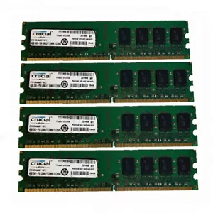 Crucial 4pcs 4GB 2RX8 PC2-5300U DDR2 667Mhz 240Pin UDIMM Desktop Memory RAM - Picture 1 of 1