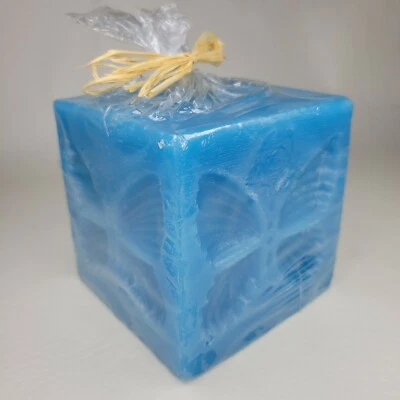 Citronella Candle 4x4x4" Blue Butterfly Square SC-59618 - Image 1 of 4