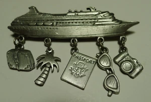 Exquisite Vintage JJ Kreuzfahrtschiff Brosche aus den 90er Jahren - Bild 1 von 4