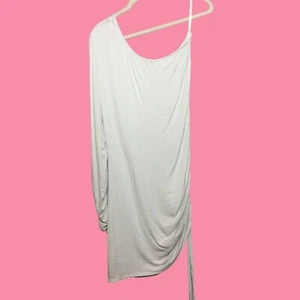 READ Young Fabulous & Broke Asymmetrical Long Sleeve Bodycon Dress L White/Cream - Picture 1 of 9