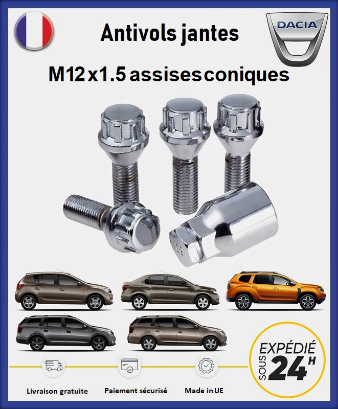 Ecrous antivol de roues Dacia - Photo 1/1