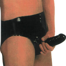 Mens Black Latex Underwear Panties Catsuits Bodysuits Tight Front Condom Design