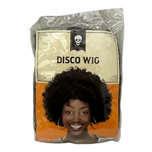 70s Disco Funky Black Afro Wig Costume Accessory Adult Halloween One Size - Picture 1 of 5