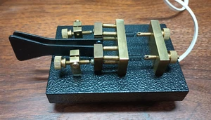 Rare, Vintage Bulgarian Brass/Steel Dual Lever Morse Code Key/Paddle By LZ1BP. - Zdjęcie 1 z 7