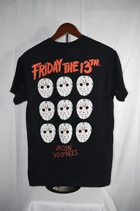 "Friday The 13th" Jason Voorhees Hockey Mask Black TShirt Hybrid Size Small - Picture 1 of 3
