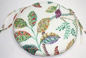 Grandin Road Patio Bistro Seat Pad ~ Autumn Leaves Confetti ~ 16" D x 2" Th NEW - Picture 1 of 3