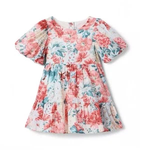 Janie and Jack Girls' Floral Dress Puff Sleeve Size 12 Nwt $69 - Picture 1 of 4