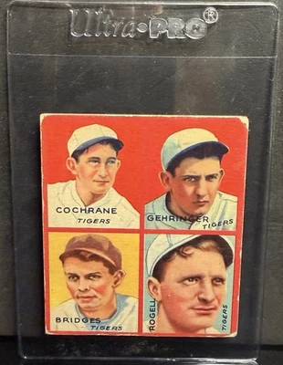 Goudey 1935 4 en 1 - R321 Charlie Gehringer, Mickey Cochrane, Tommy Bridges #1D Foto 1 de 2
