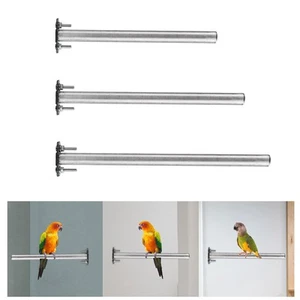 Bird Cage Perch Stainless Steel Parrot Perch Stand Bird Stand Rack Exercise - Picture 1 of 22