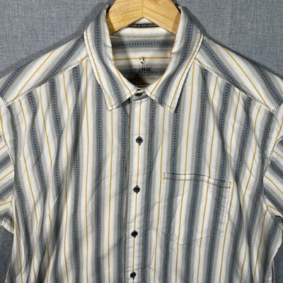 Kuhl Shirt Mens L Blue White Aztec Lightweight Suncel Hiking Southwestern - Image 1 of 4