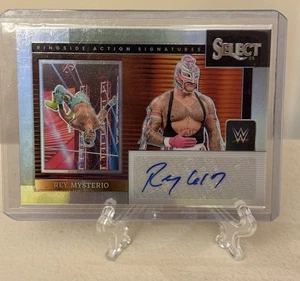 REY MYSTERIO ~ 2024 Select WWE Ringside autógrafo #RA-RMY ~ PLATA PRIZM AUTO - Imagen 1 de 2
