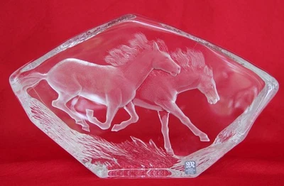 Alfombrillas Jonasson Caballos Correr Plomo Cristal Escultura Suecia Arte Vidrio 3717 Caballo Foto 1 de 4