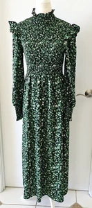 Shein Green Maxi Dress Size S – US 4, Long Sleeve, Frill Neck - Picture 1 of 12
