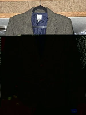 Men's Olive Green tweed Professor Jacket Blazer Suede Elbows 38S - Image 1 of 4