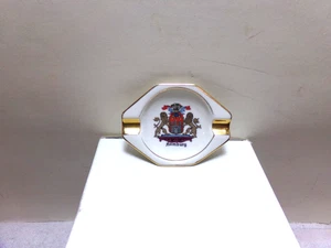 Cenicero de colección SEIT 1849 oro adornado porcelana escudo de armas Hamburgo Alemania - Imagen 1 de 2