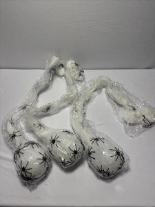 3er Pack leuchtende hängende Spinnennetz Kugeln Halloween Deko batteriebetrieben - Bild 1 von 3