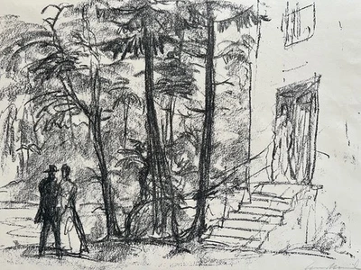 Hans Meid Signierte Original Lithographie von 1923 - Abschied - Bild 1 von 4