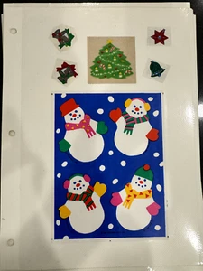 Vintage 80s XMAS Stickers-All have orig backing: One sheet plus 5 singles - Picture 1 of 1