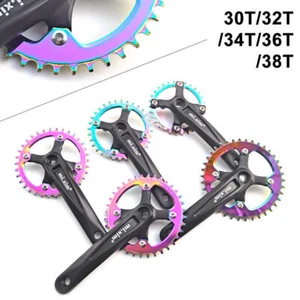 Juego de bielas de una sola velocidad 32-38T 170 mm MTB BMX juego de bielas de bicicleta plato perno 104bcd - Imagen 1 de 15