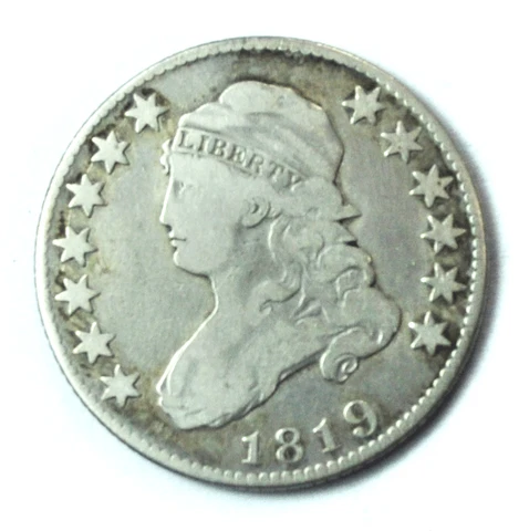 1819 25c Capped Bust Quarter Dollar Twenty Five Cents Philadelphia B-2 Large 9 Cover