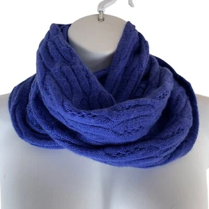 Celeste Infinity Scarf Blue Wool Cashmere Blend Knit Outerwear - Picture 1 of 4