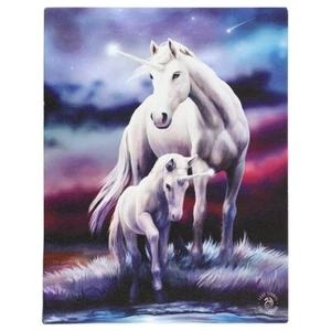 ETERNAL BOND ANNE STOKES SMALL CANVAS PICTURE ART UNICORN FANTASY PARENT CHILD - Picture 1 of 2
