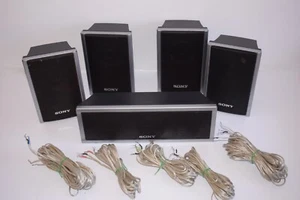 5x Sony Sound System Central SS-CT80 Front Surround Speakers SS-TS80 with Wires - Picture 1 of 9