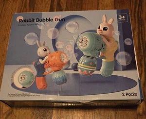 2pc Rabbit Bubble Machine 8 Holes Bubble Packets Easter Kids Fun Novelty Summer - Picture 1 of 5