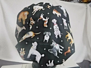 Bouffant surgical scrub hat cap black dogs - Picture 1 of 2