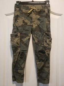 Wrangler Pants Boys 7 Regular Green Cargo Jogger Stretch Pocket Drawstring Camo - Picture 1 of 3