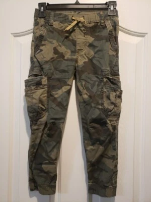 Pantalones Wrangler Niños 7 Regular Verde Carga Jogger Elastizados Bolsillo Cordón Camuflaje Foto 1 de 3