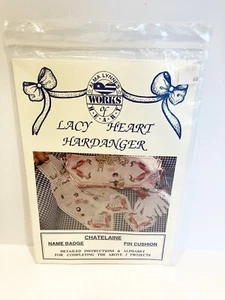 Alma Lynne Designs Pattern Lacy Heart Hardanger Chatelaine Badge Pin Cushion - Picture 1 of 1
