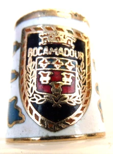Dé à coudre de collection email Thimble - ROCAMADOUR ET BLASON FOND BLANC - Picture 1 of 2