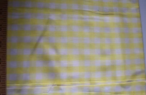 YELLOW & WHITE GINGHAM CHECKS 3/8 " WIDE 100% COTTON FABRIC 22X44 INCHES - Picture 1 of 2