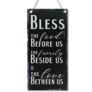 CARISPIBET Bless the food the family the love Religious home decoration - Picture 1 of 6